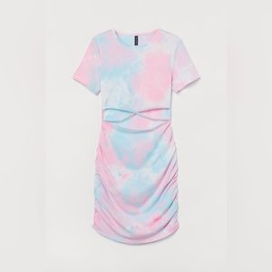 H&M Women’s Pink-Blue Tie-Dye cutout dress